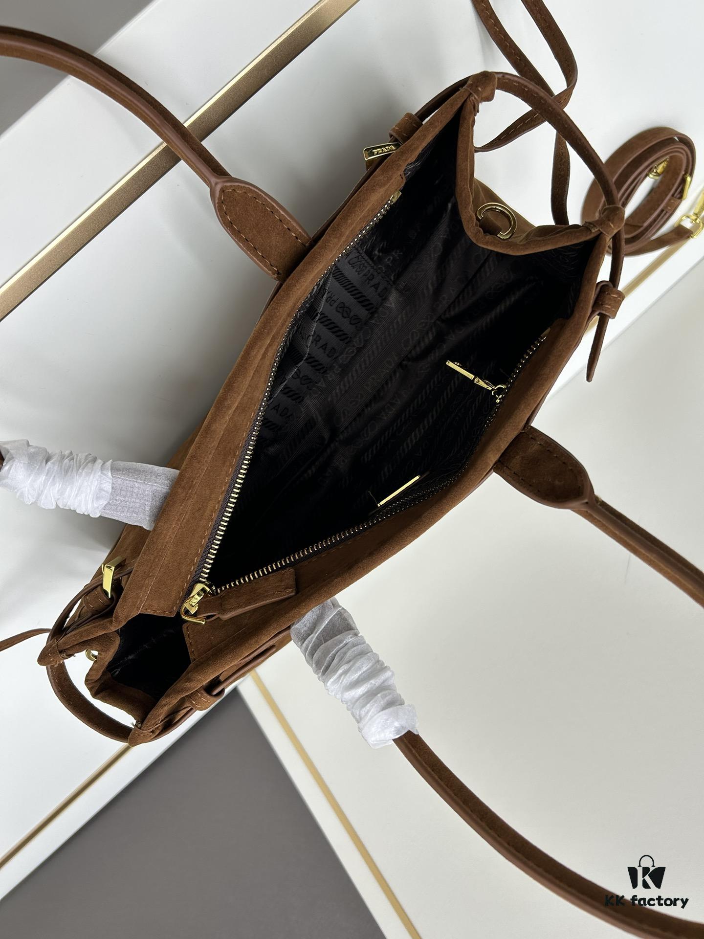6930c19a6e68136f4d9af2b3 PRADA New Arrival Matte Black Waxed Leather Tote Bag 2452