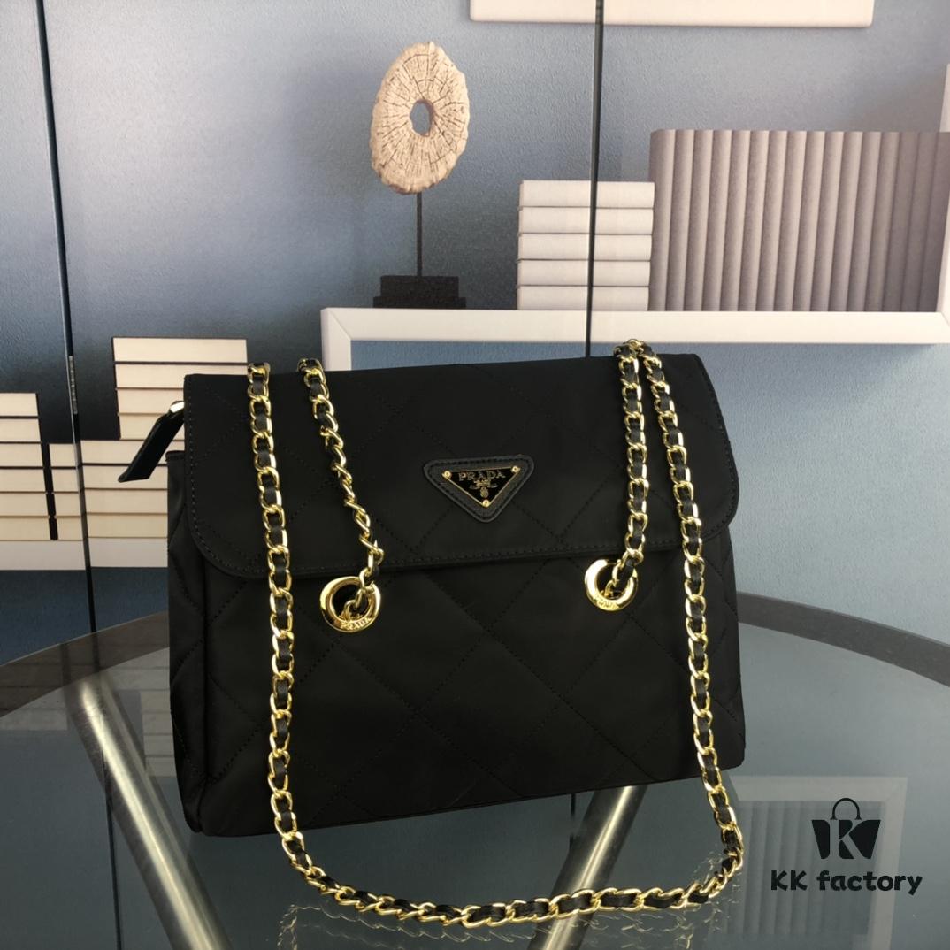 6930c1a26e68136f4d9af2bc PRADA Vintage Style Chain Bag, Original Parachute Fabric, Retro Fashion, Unisex Design, Size 29x23.6cm, Model No. 2689