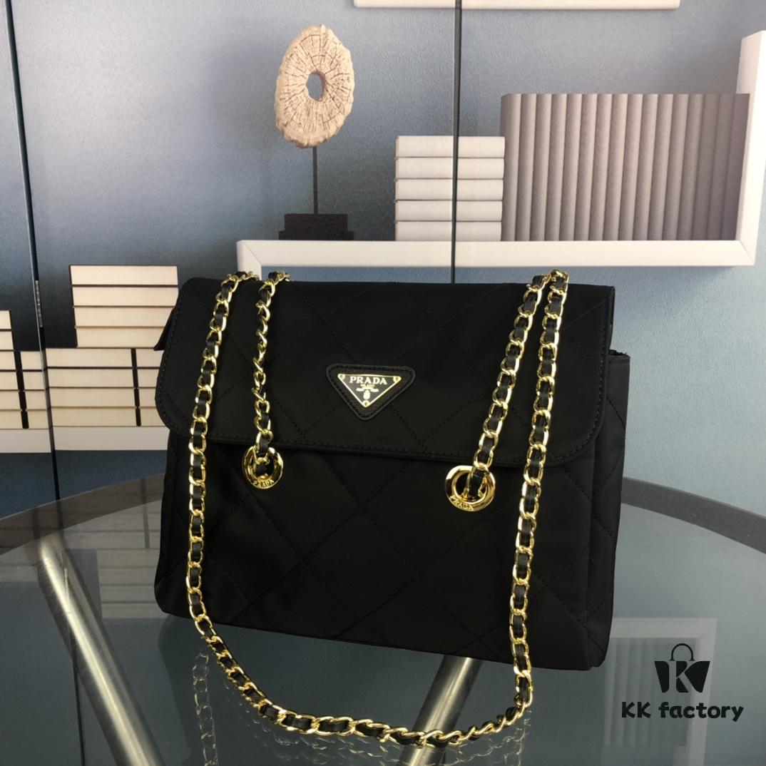 6930c1a36e68136f4d9af2be PRADA Vintage Style Chain Bag, Original Parachute Fabric, Retro Fashion, Unisex Design, Size 29x23.6cm, Model No. 2689