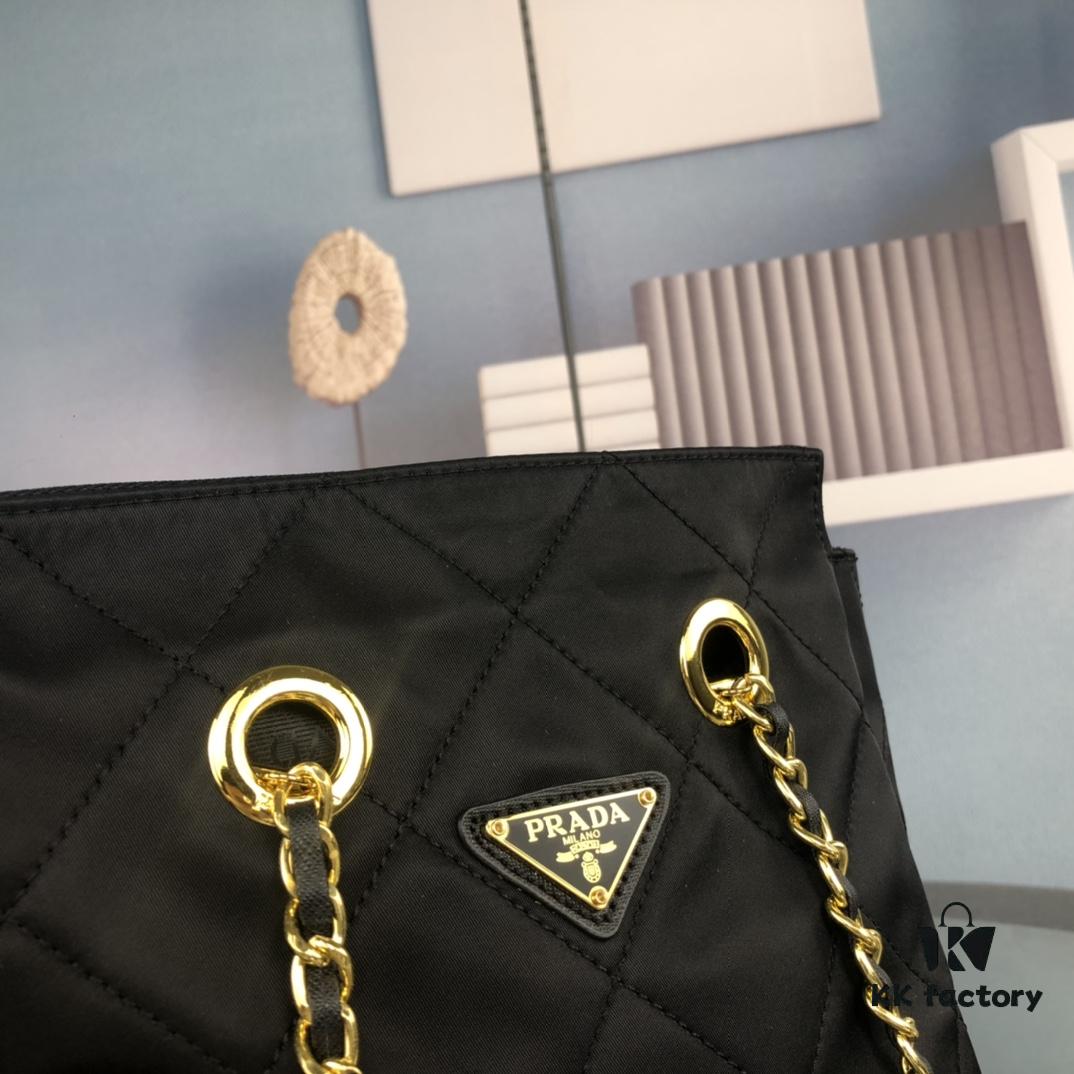 6930c1aa6e68136f4d9af2c7 PRADA Vintage Chain Bag - Retro Style, Original Parachute Fabric, Authentic Hardware, Versatile Fashion Accessory