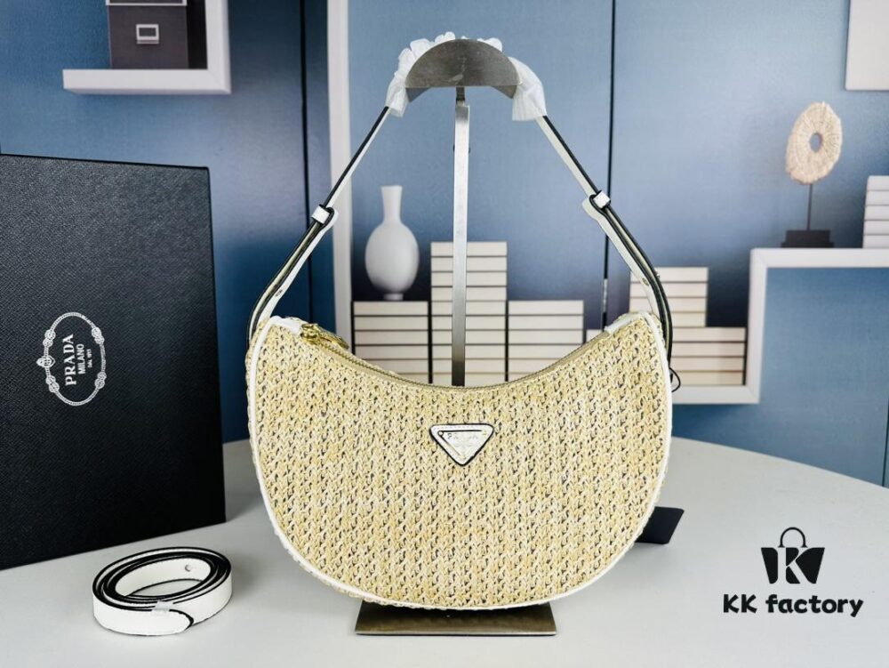 6930c1c96e68136f4d9af2f1 Prada Hobo Straw Bag with Box ||| Prada Beautiful Summer Straw Bag
