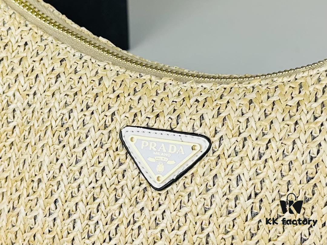 6930c1cc6e68136f4d9af2f6 Prada Hobo Straw Bag with Box ||| Prada Beautiful Summer Straw Bag