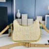 6930c1e36e68136f4d9af31d Beige Knitted Prada Underarm Handbag with Box