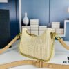6930c1e36e68136f4d9af31e Beige Knitted Prada Underarm Handbag with Box