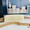 6930c1e56e68136f4d9af321 Beige Knitted Prada Underarm Handbag with Box
