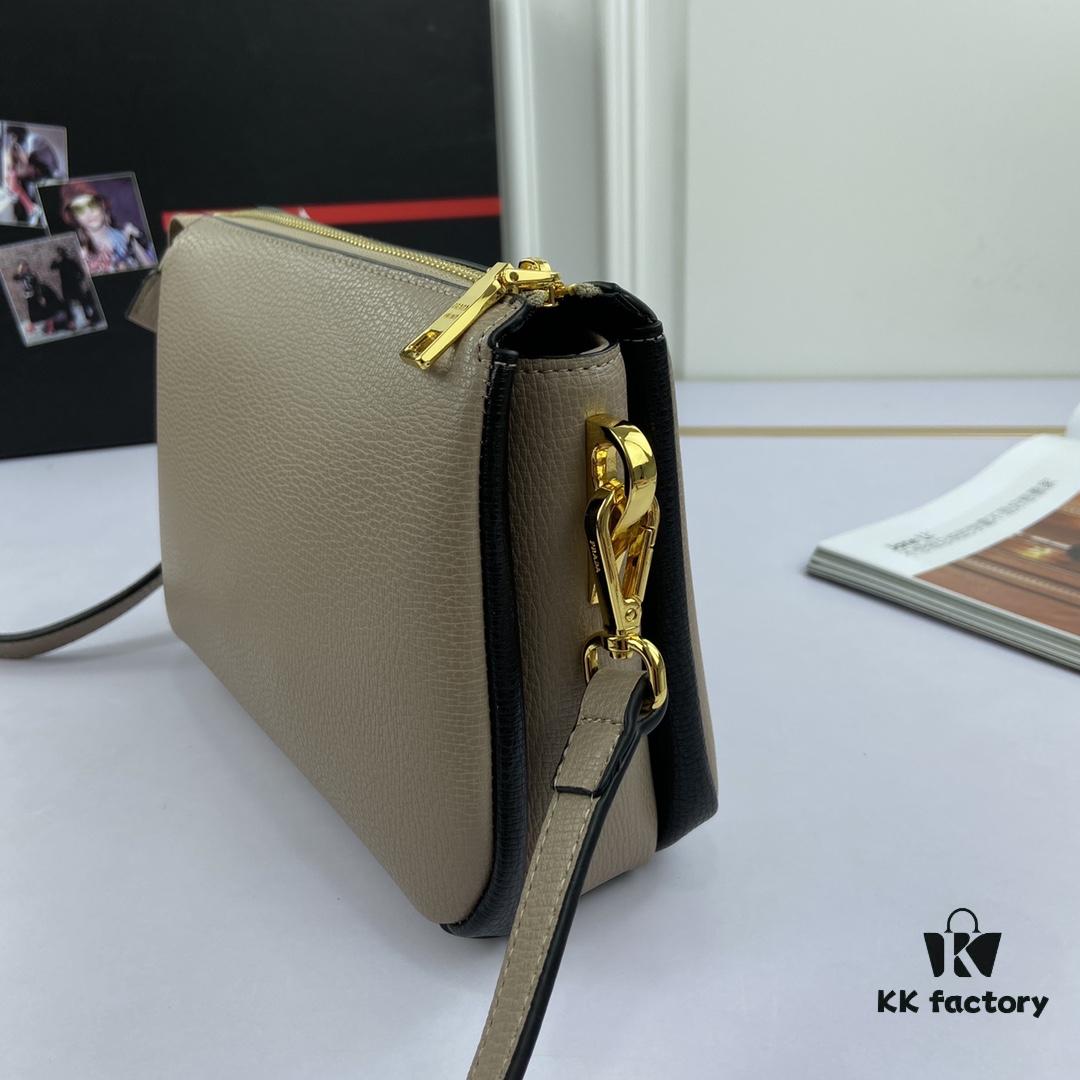 6930c1f16e68136f4d9af32f New Prada Flip Shoulder Crossbody Bag Model 66136 with Two Straps, Striped Strap and Genuine Leather Women's Handbag, 2019 Summer Fashion Collection