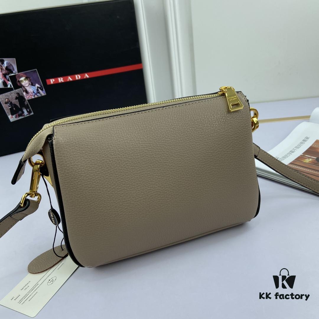 6930c1f26e68136f4d9af331 New Prada Flip Shoulder Crossbody Bag Model 66136 with Two Straps, Striped Strap and Genuine Leather Women's Handbag, 2019 Summer Fashion Collection