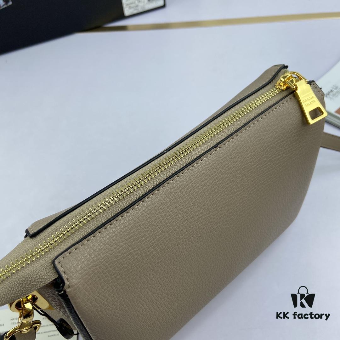 6930c1f36e68136f4d9af332 New Prada Flip Shoulder Crossbody Bag Model 66136 with Two Straps, Striped Strap and Genuine Leather Women's Handbag, 2019 Summer Fashion Collection