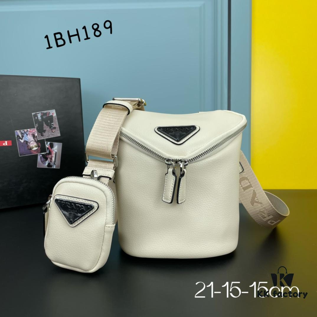 PRADA New Arrival (Tri-combination Full Leather Style) Shoulder Bag