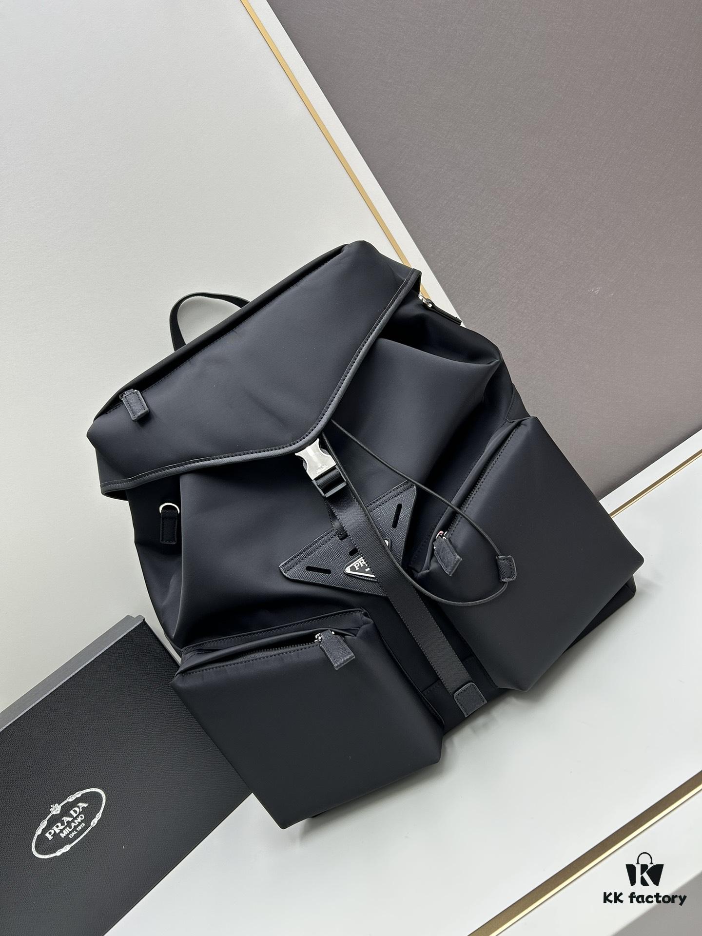 6930c2336e68136f4d9af37c Prada Nylon Backpack 2VZ108 Dual Shoulder Strap Bag