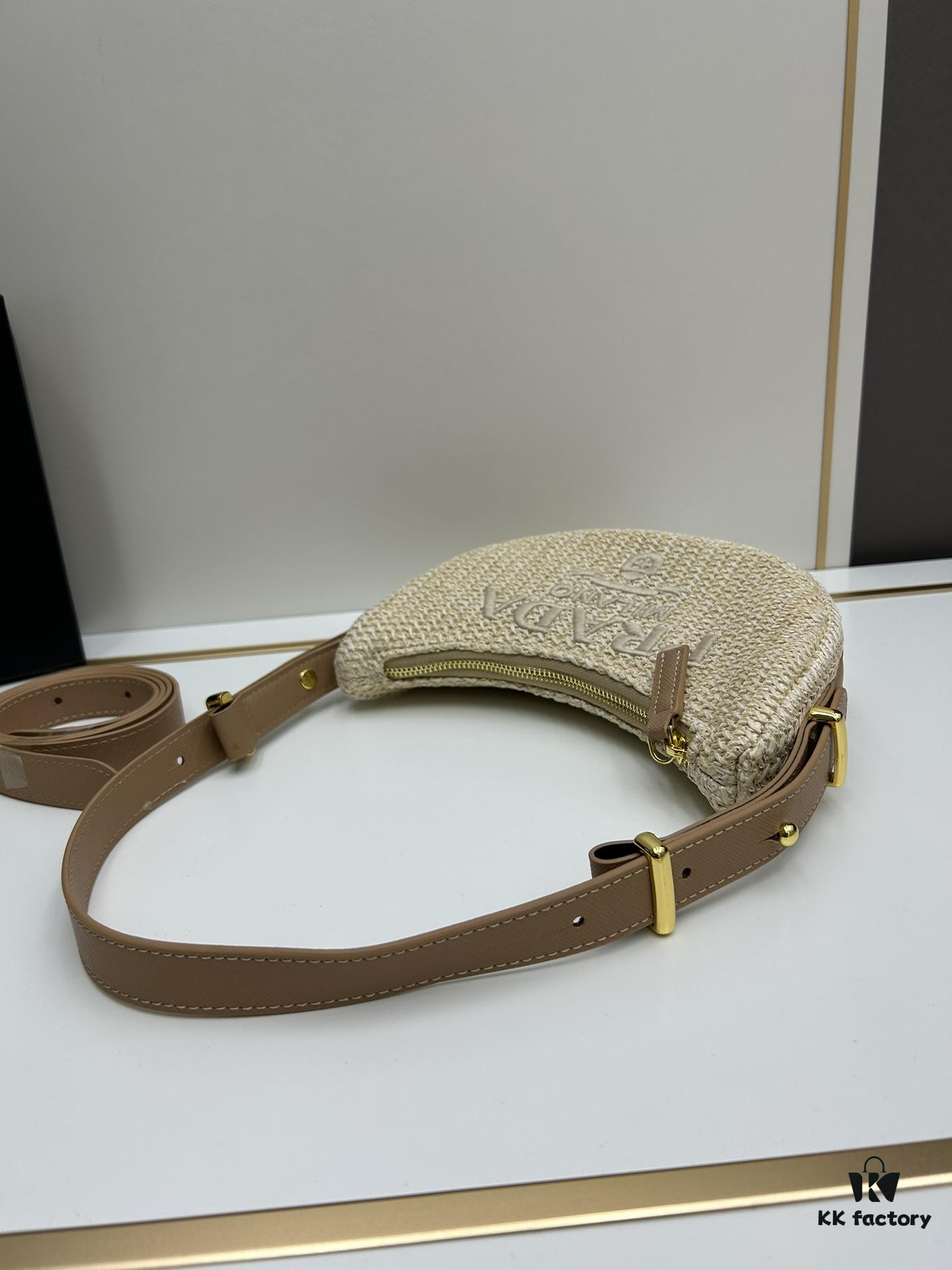 6930c2536e68136f4d9af39d Prada Woven Hobo Bag with Box