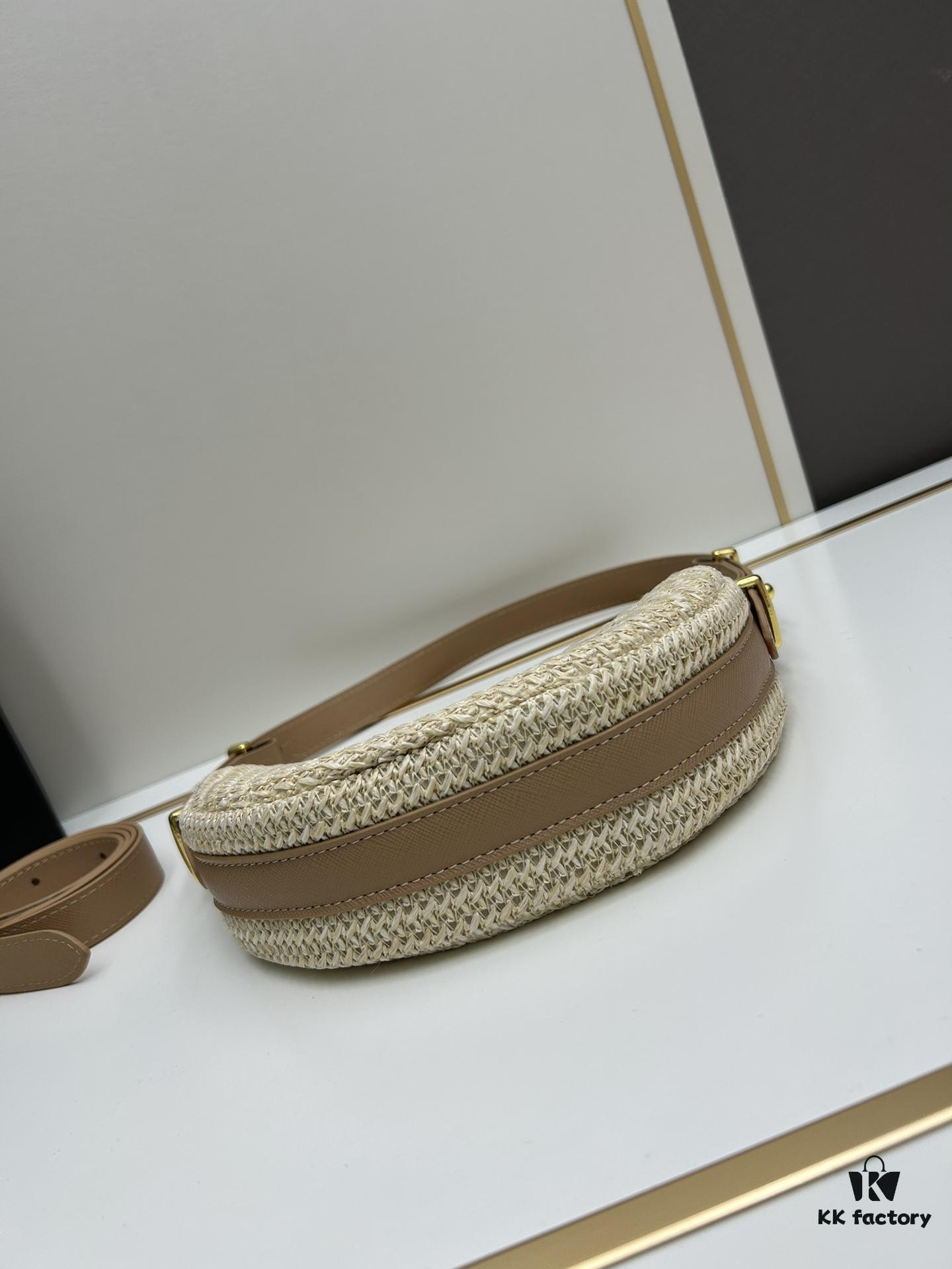 6930c2596e68136f4d9af39e Prada Woven Hobo Bag with Box