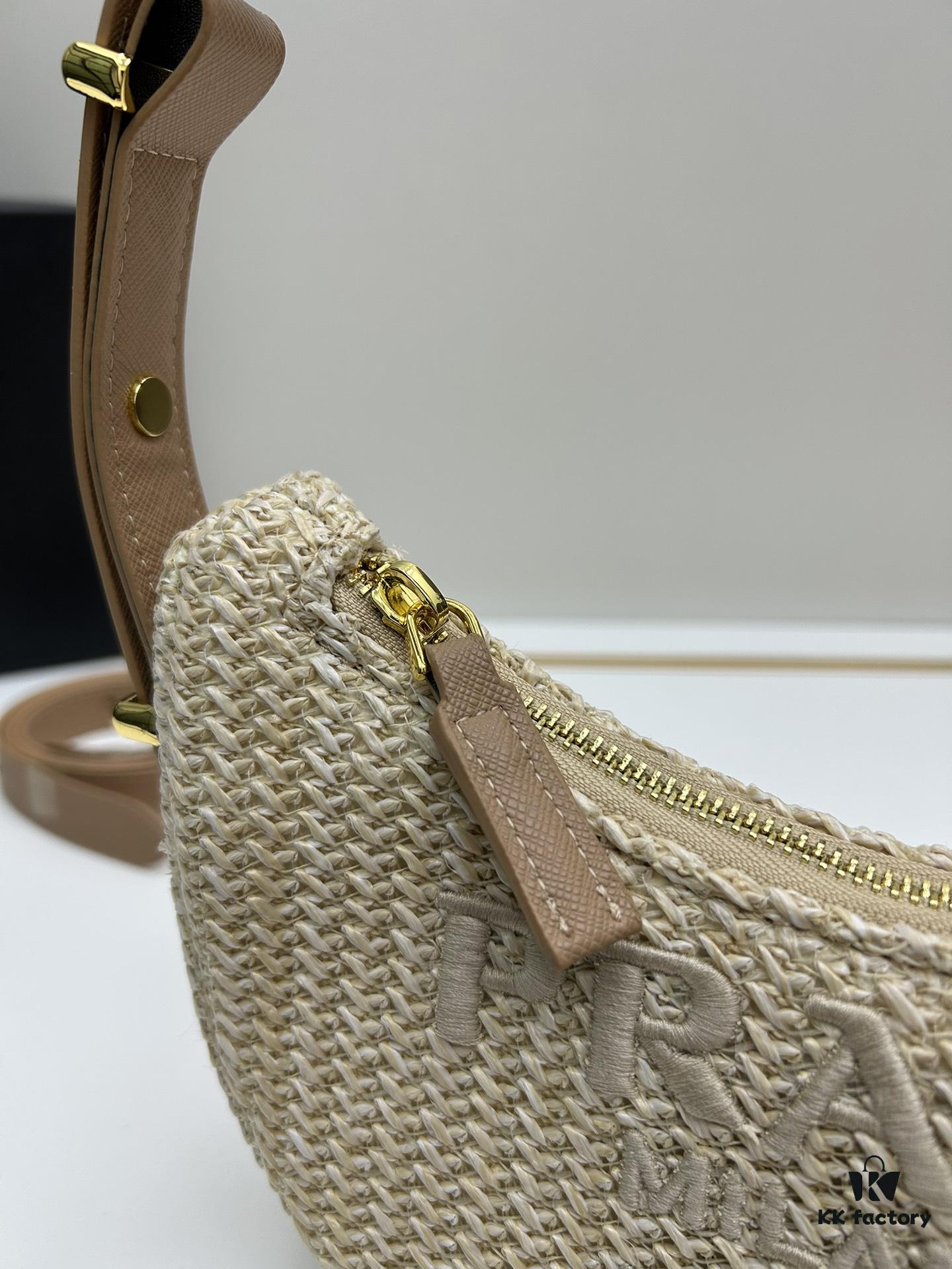 6930c25c6e68136f4d9af3a3 Prada Woven Hobo Bag with Box