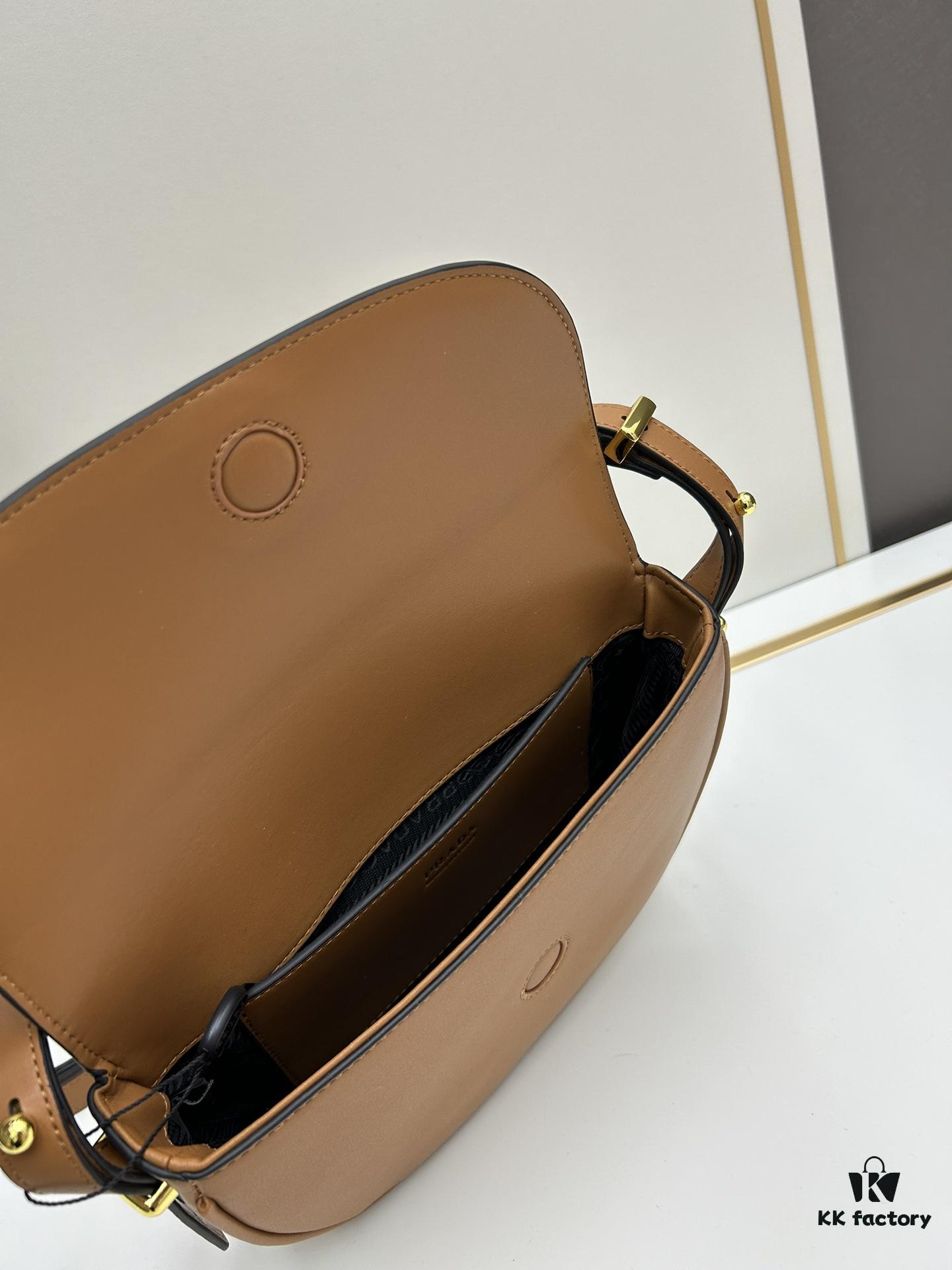 6930c2726e68136f4d9af3b5 Prada Classic Leather Crossbody Bag with Metal Logo for Women, Arqué Collection, Comes with Box