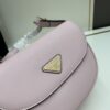 Prada Classic Leather Crossbody Bag with Metal Logo for Women, Arqué Collection, Comes with Box