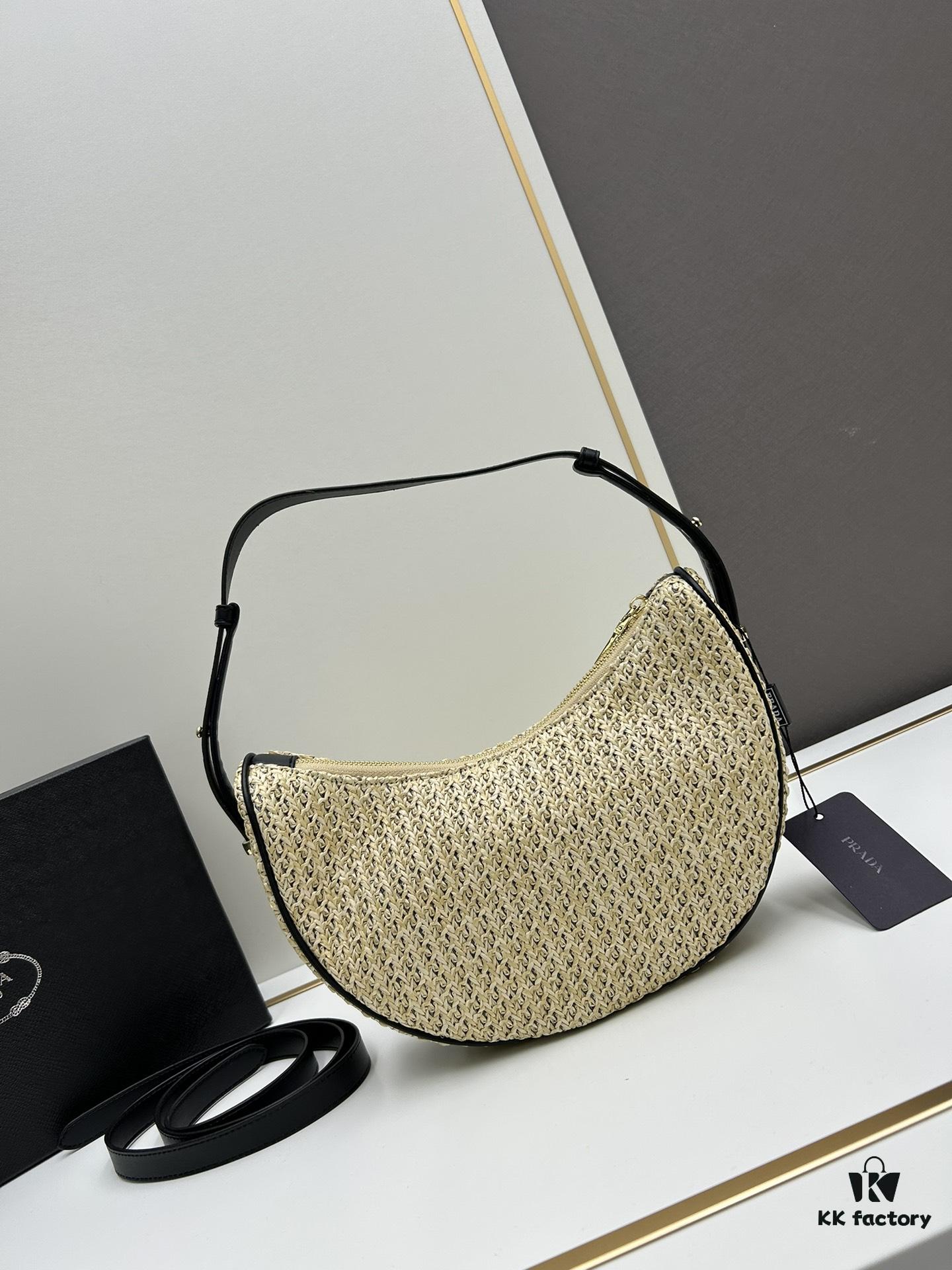 6930c2876e68136f4d9af3cc Prada Straw Hobo Bag with Box ||| Prada Beautiful Raffia Handbag
