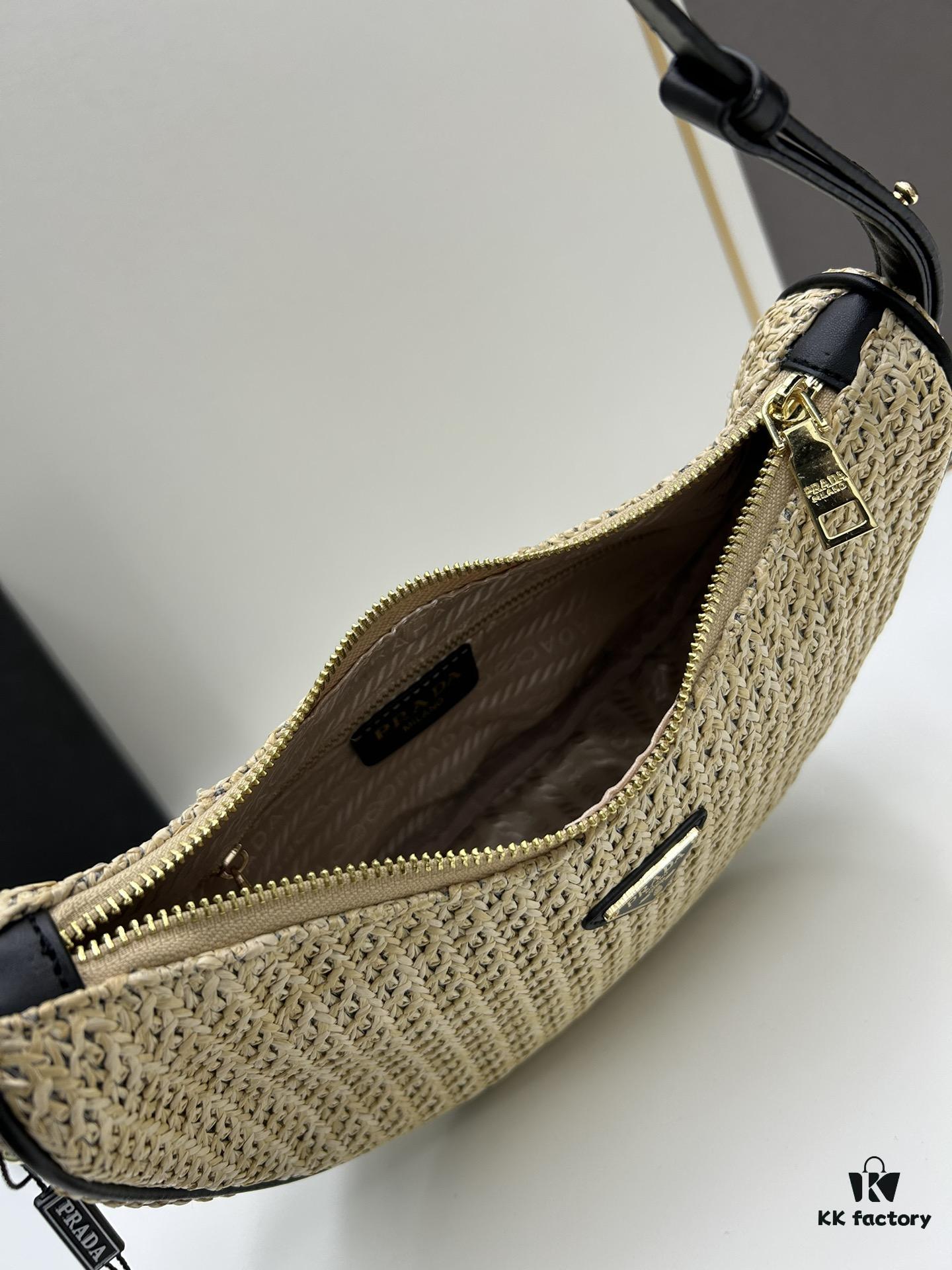 6930c28a6e68136f4d9af3d0 Prada Straw Hobo Bag with Box ||| Prada Beautiful Raffia Handbag