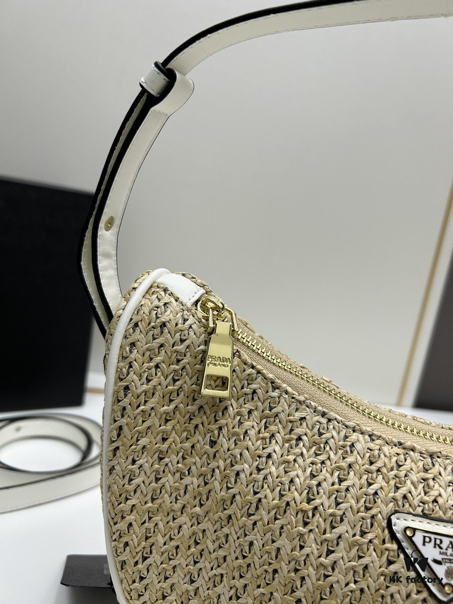 6930c2956e68136f4d9af3de Prada Woven Hobo Bag with Box