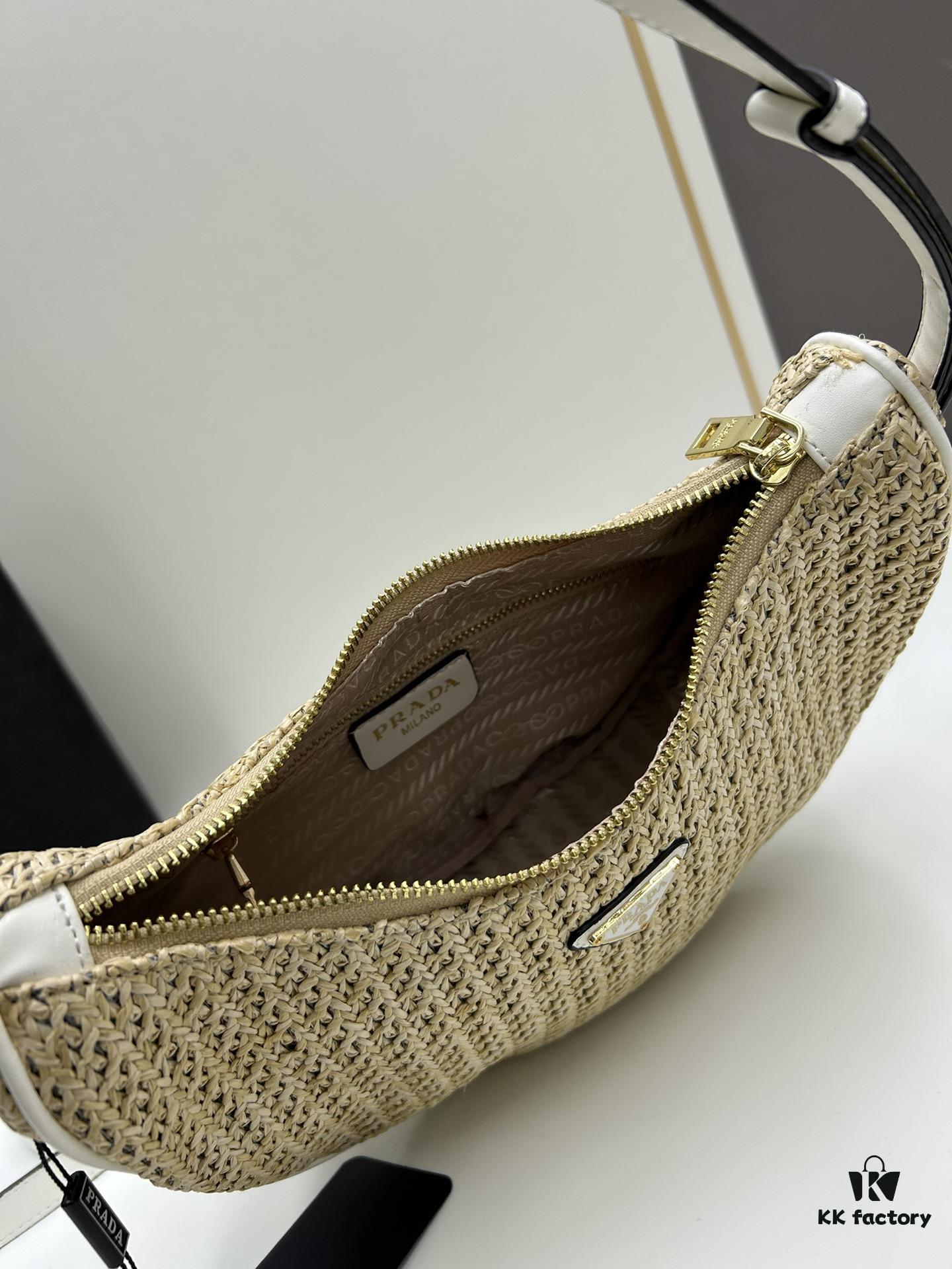 6930c2956e68136f4d9af3df Prada Woven Hobo Bag with Box