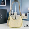 6930c2bd6e68136f4d9af42f Beige Knitted Prada Underarm Handbag with Box