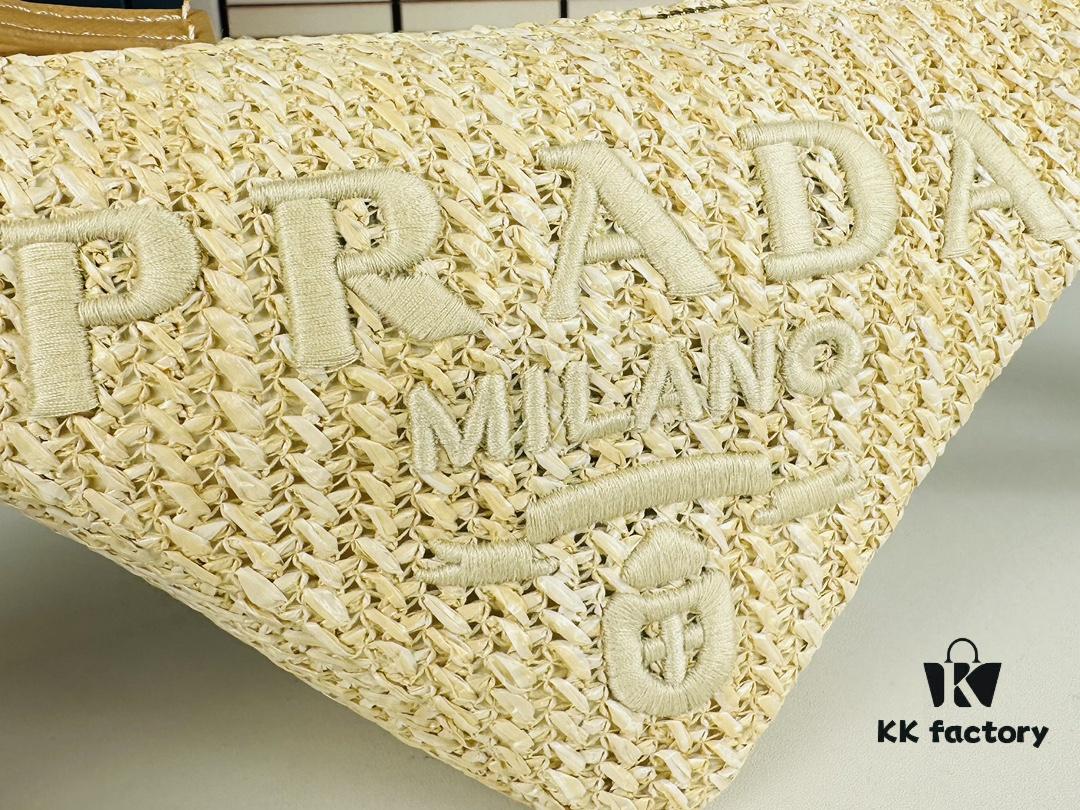 6930c2c06e68136f4d9af434 Prada Raffia Woven Triangle Bag with Box, 3D Logo, Lightweight Structured Design, Thin Strap, Adjustable Double Lengths, Can Be Worn as Crossbody, Shoulder or Underarm Bag, Includes Metal Chain for Elevated Elegance, Handheld Style, Size 25x13x10, Model No. 2425