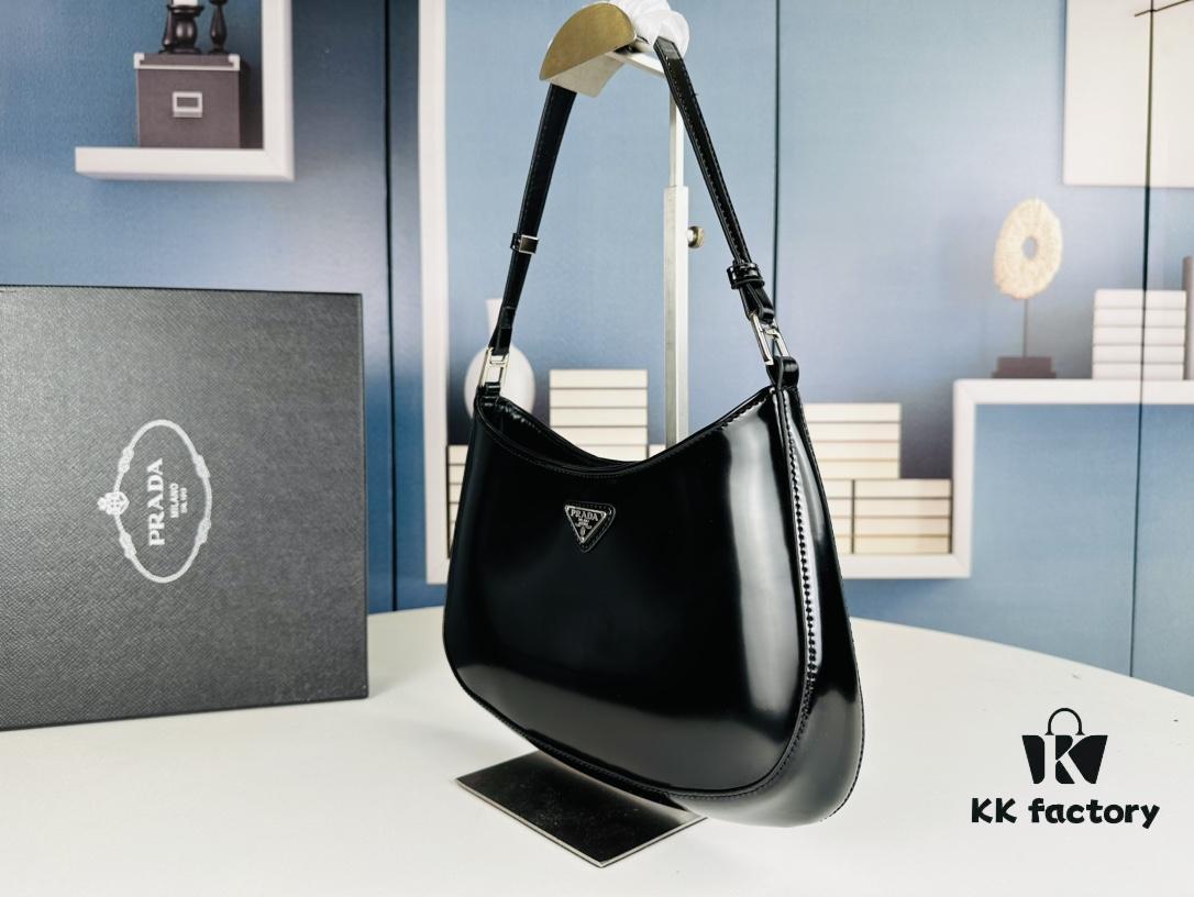 6930c2cd6e68136f4d9af454 PRADA 2021 Spring/Summer Hobo Handbag, Premium Calfskin Leather, Original Factory Custom Material