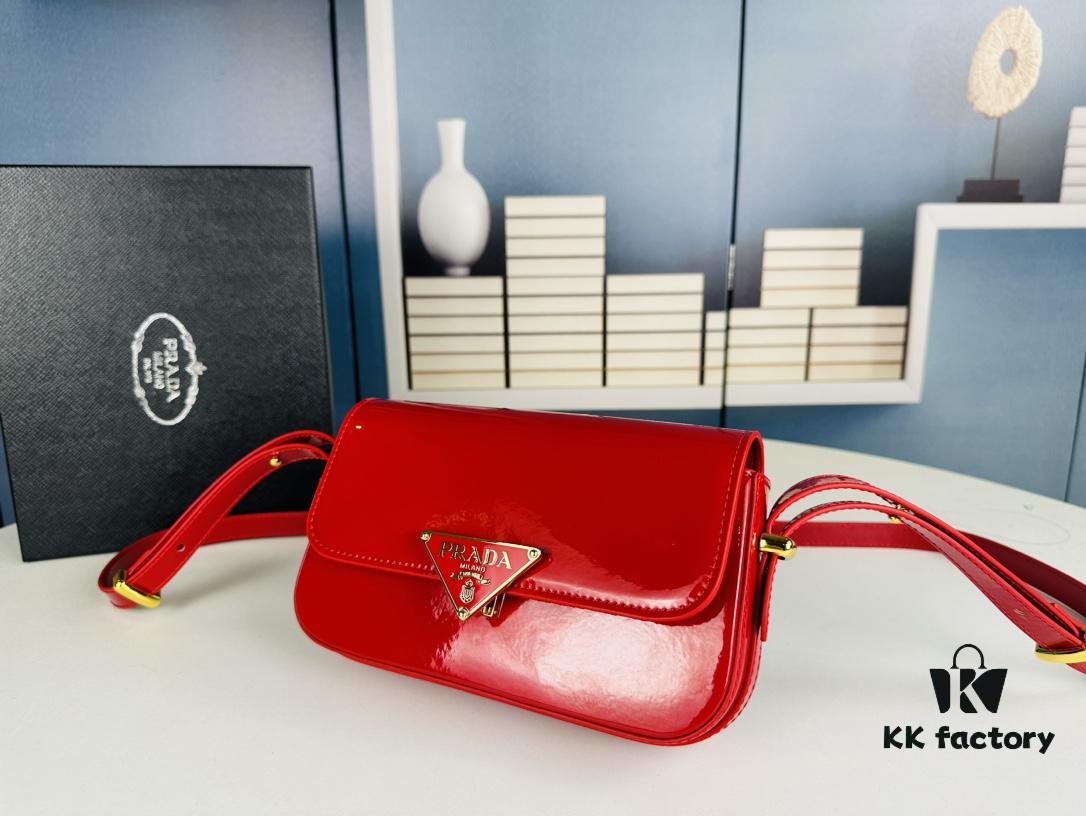 6930c2d96e68136f4d9af46e PRADA New Soft Calf Leather Tote Bag | Patent Leather Finish with Box | Size 21.5x13x5