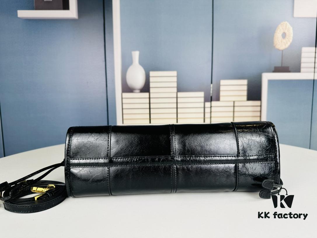 6930c2f16e68136f4d9af49c PRADA New Arrival Vintage Style Black Wax Leather Tote Bag
