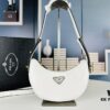 6930c3026e68136f4d9af4bd New Prada 1BH913 Moon / Crescent Bag with Box - Calfskin and Pale Gold Tone