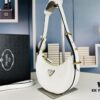 6930c3026e68136f4d9af4be New Prada 1BH913 Moon / Crescent Bag with Box - Calfskin and Pale Gold Tone