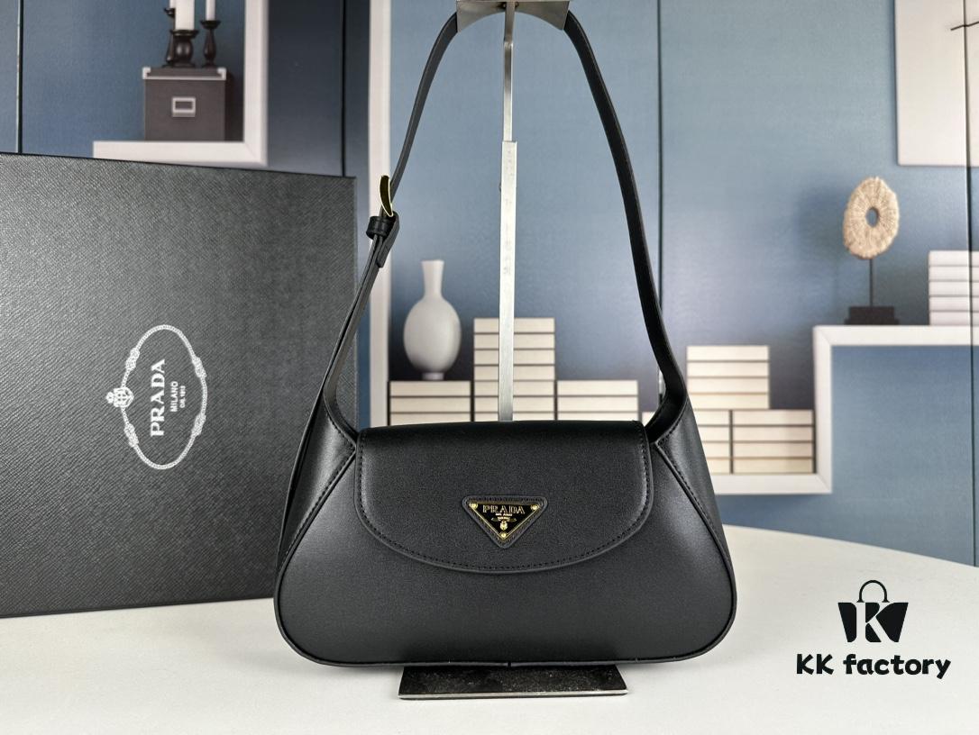 6930c3066e68136f4d9af4c6 2024 Spring Prada Small Genuine Leather Shoulder Bag, Model 819, Elegant Oval Design with Gold Logo