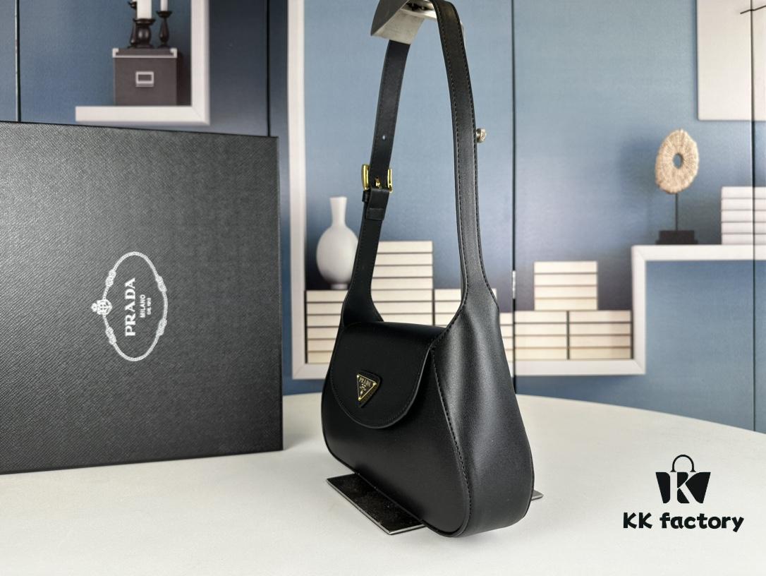 6930c3066e68136f4d9af4c7 2024 Spring Prada Small Genuine Leather Shoulder Bag, Model 819, Elegant Oval Design with Gold Logo