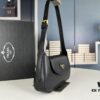 6930c3076e68136f4d9af4c8 2024 Spring Prada Small Genuine Leather Shoulder Bag, Model 819, Elegant Oval Design with Gold Logo