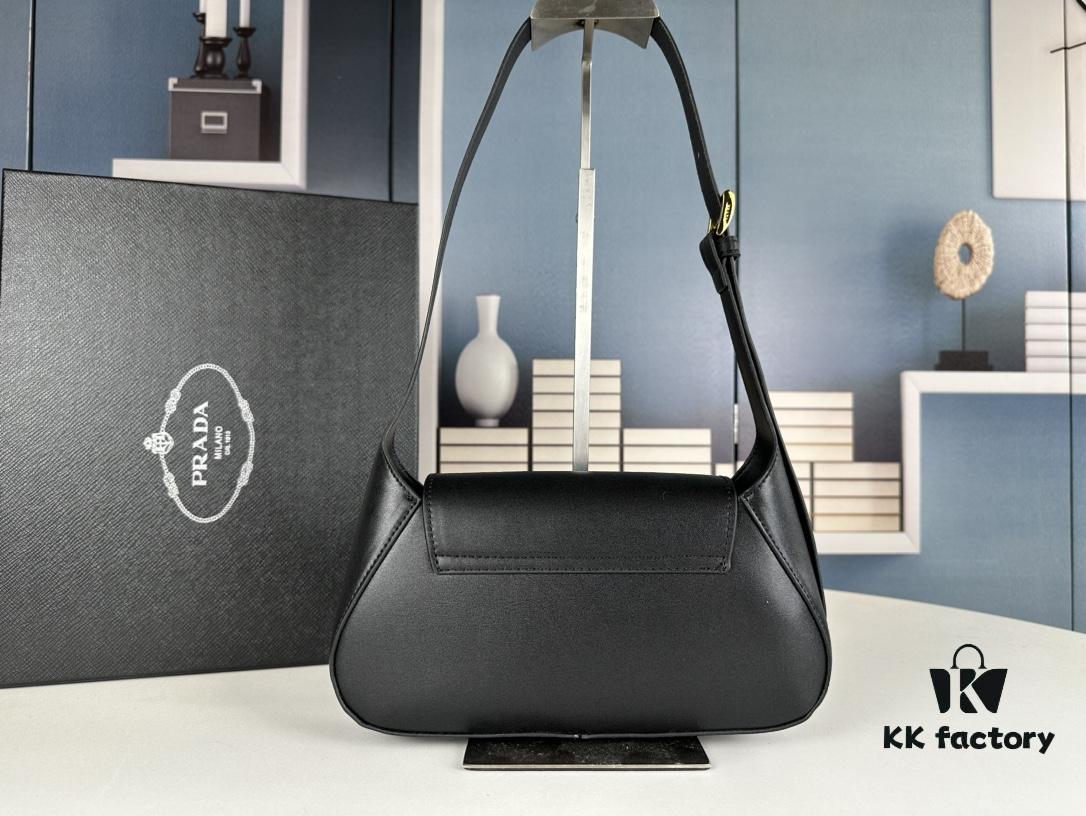 6930c3076e68136f4d9af4c9 2024 Spring Prada Small Genuine Leather Shoulder Bag, Model 819, Elegant Oval Design with Gold Logo