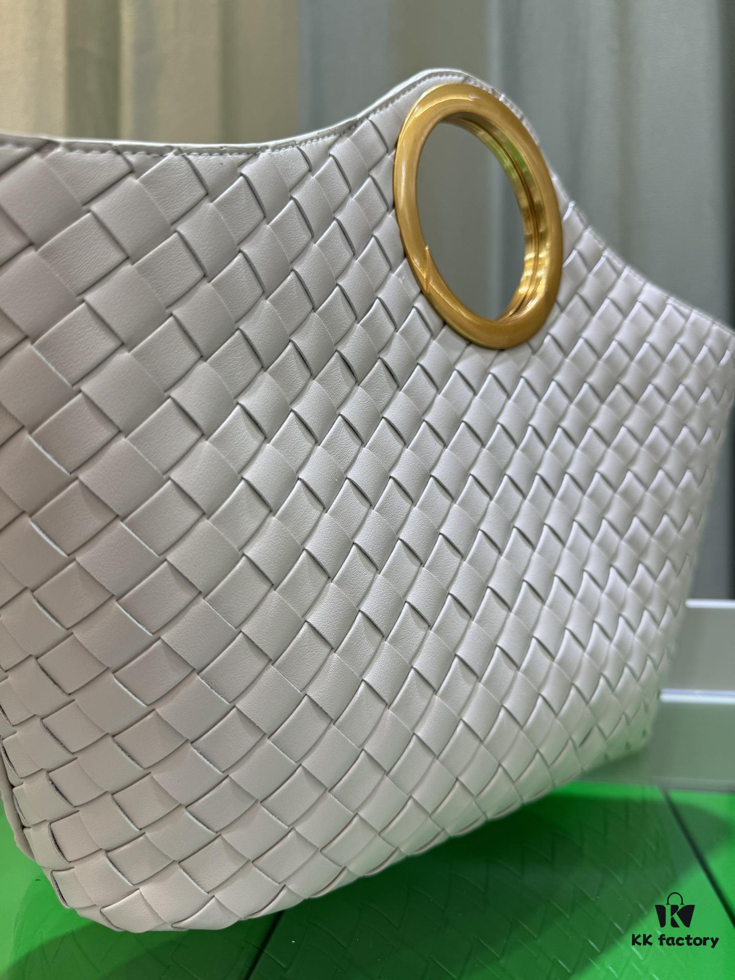 6930c38a6e68136f4d9af5b6 BV Picnic Wicker Handbag, Bottega Veneta 24 Early Autumn New Women's Vintage Style Exquisite Tote Bag