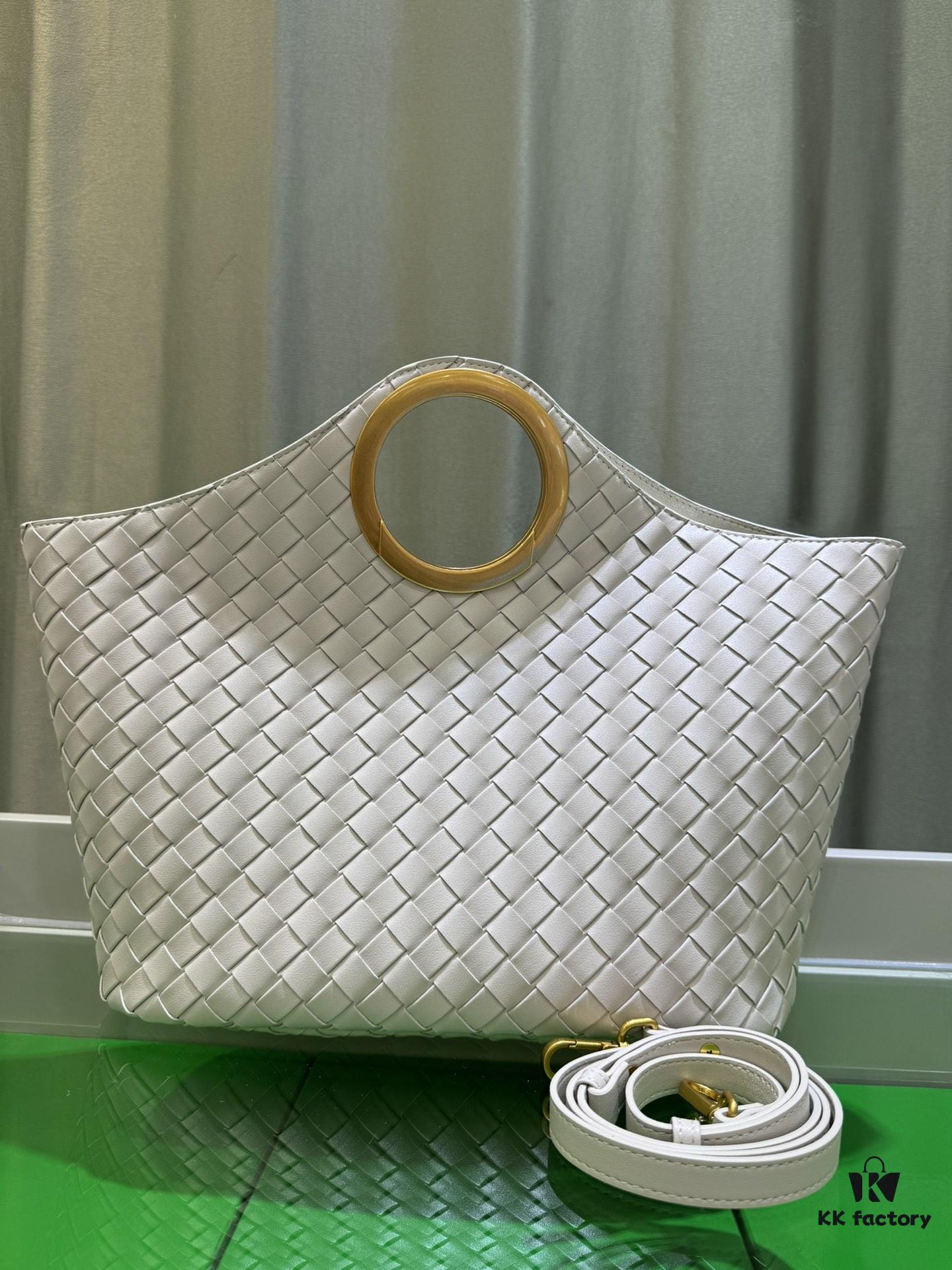 6930c38d6e68136f4d9af5bb BV Picnic Wicker Handbag, Bottega Veneta 24 Early Autumn New Women's Vintage Style Exquisite Tote Bag