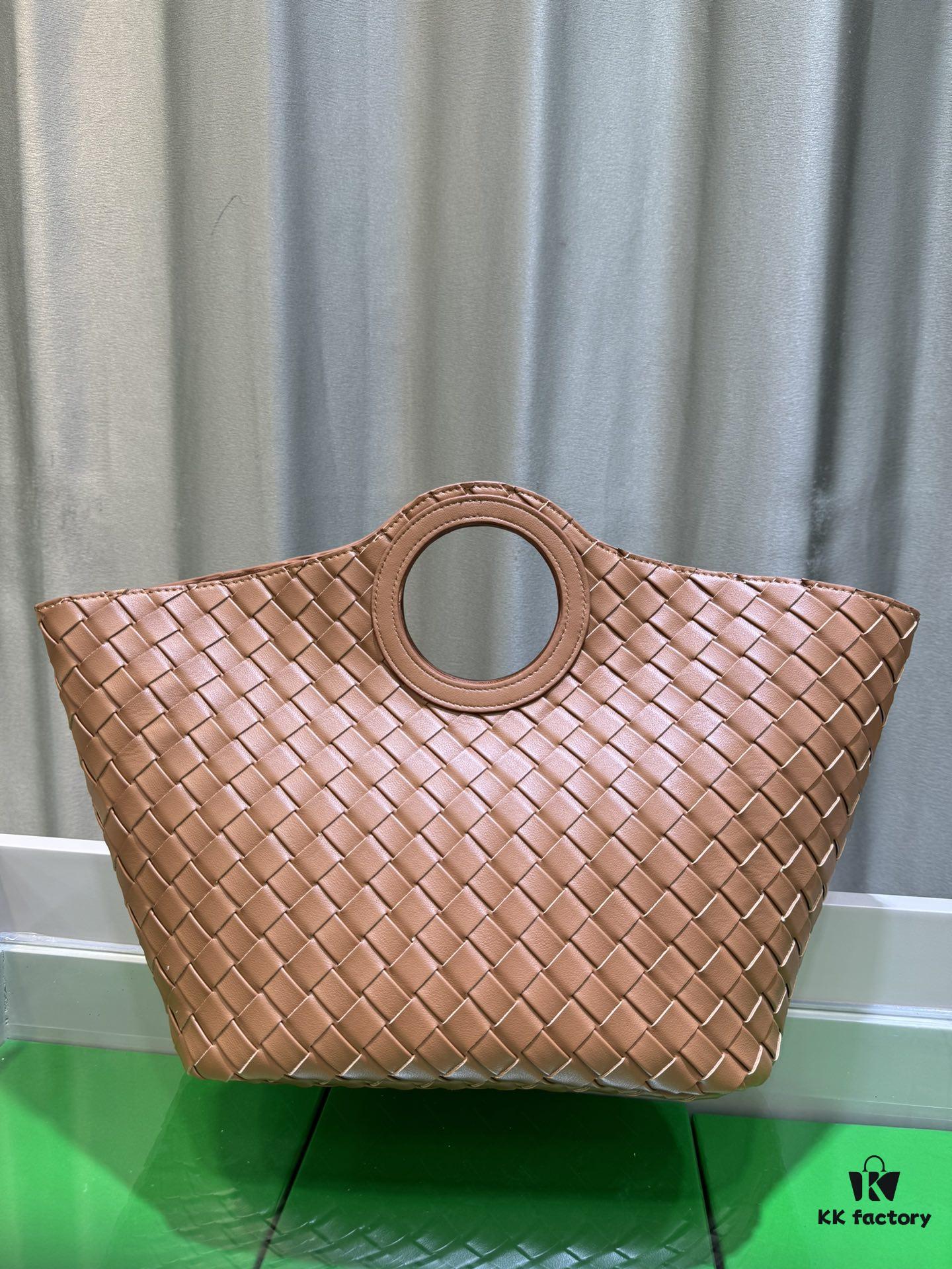 6930c3af6e68136f4d9af5f4 BV Picnic Woven Handbag, Bottega Veneta 24 Early Autumn New Women's Retro Style Beautiful Tote Bag