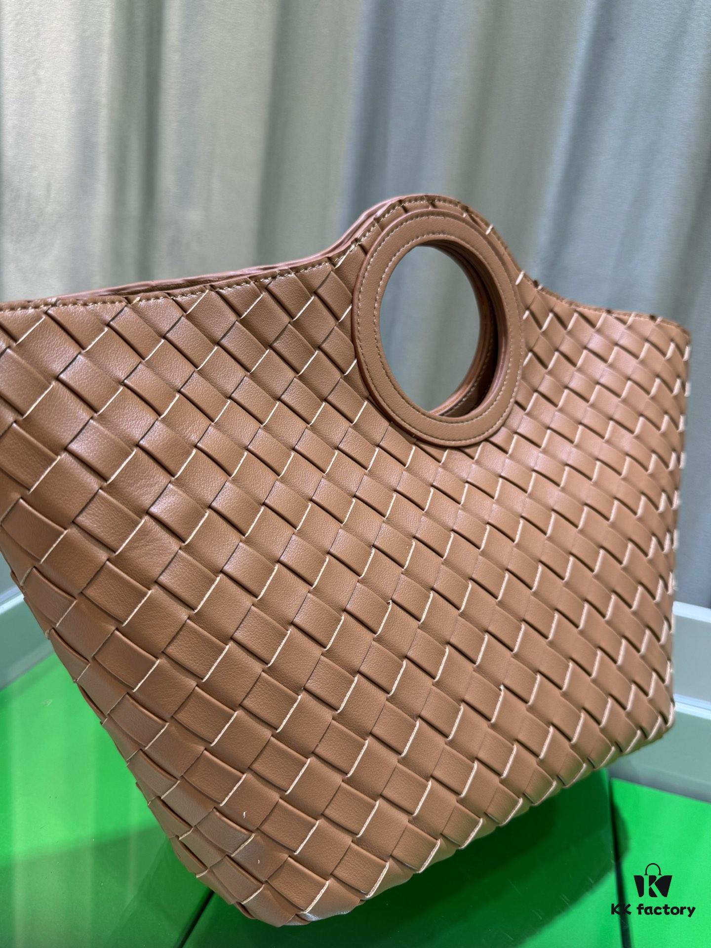 6930c3af6e68136f4d9af5f5 BV Picnic Woven Handbag, Bottega Veneta 24 Early Autumn New Women's Retro Style Beautiful Tote Bag