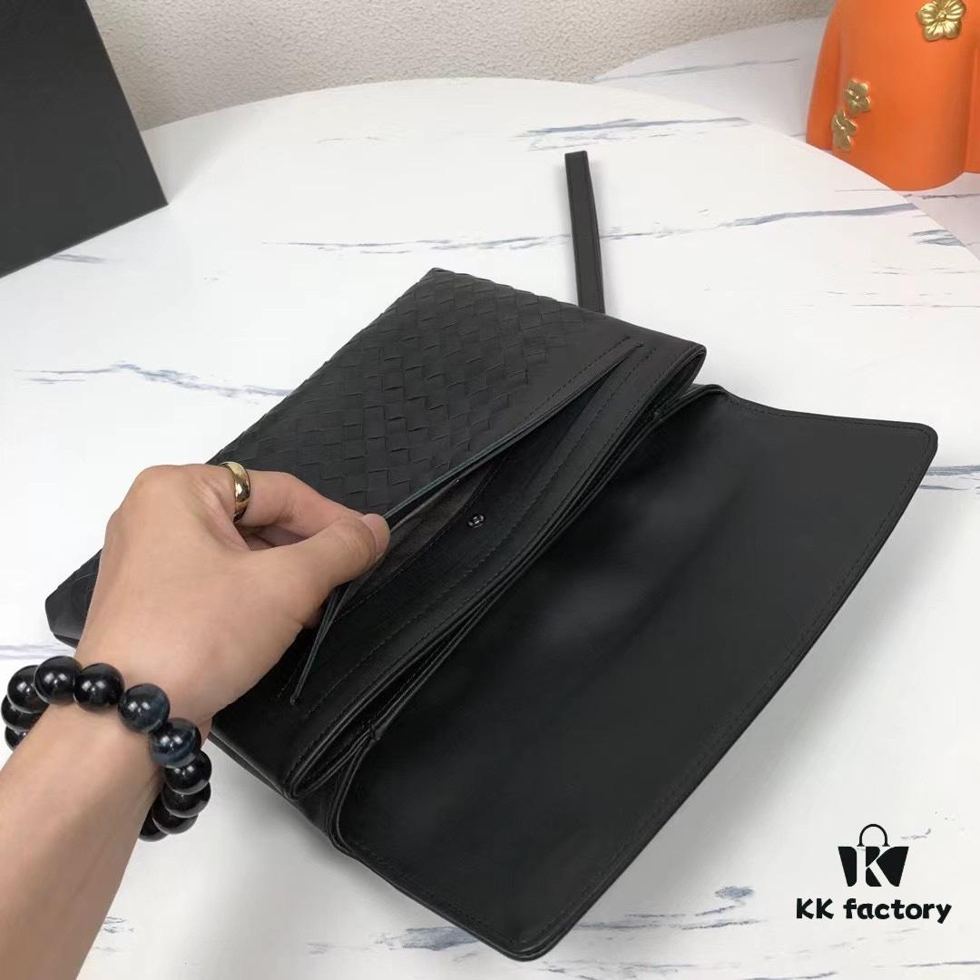 6930c3eb6e68136f4d9af667 Bv Casual Clutch with Box - Blue, Imported Waxed Calfskin, Handcrafted Luxury Design