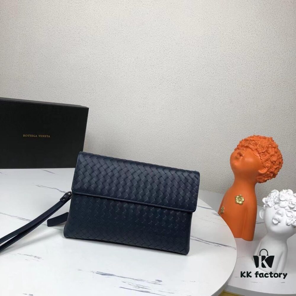 6930c3ed6e68136f4d9af66c BV Casual Clutch with Box 😎 - Blue, Imported Waxed Cowhide, Premium Handcrafted Design