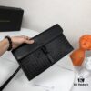 6930c3f36e68136f4d9af678 Bv Flap Clutch with Box - Premium Imported Waxed Cowhide, Luxury Hand-Stitched Weave, Gun Buckle Hardware, Elegant and Practical