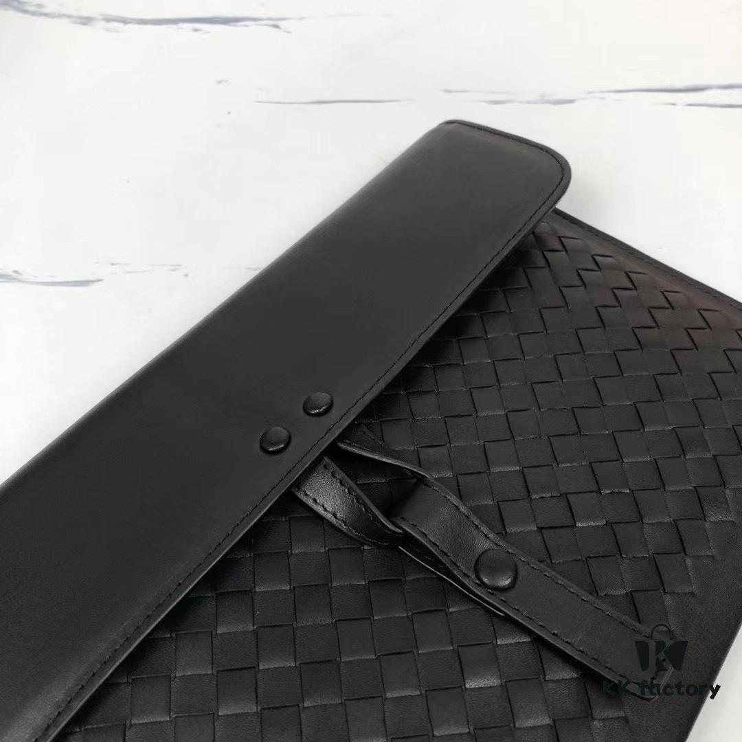 6930c3f36e68136f4d9af679 Bv Flap Clutch with Box - Premium Imported Waxed Cowhide, Luxury Hand-Stitched Weave, Gun Buckle Hardware, Elegant and Practical