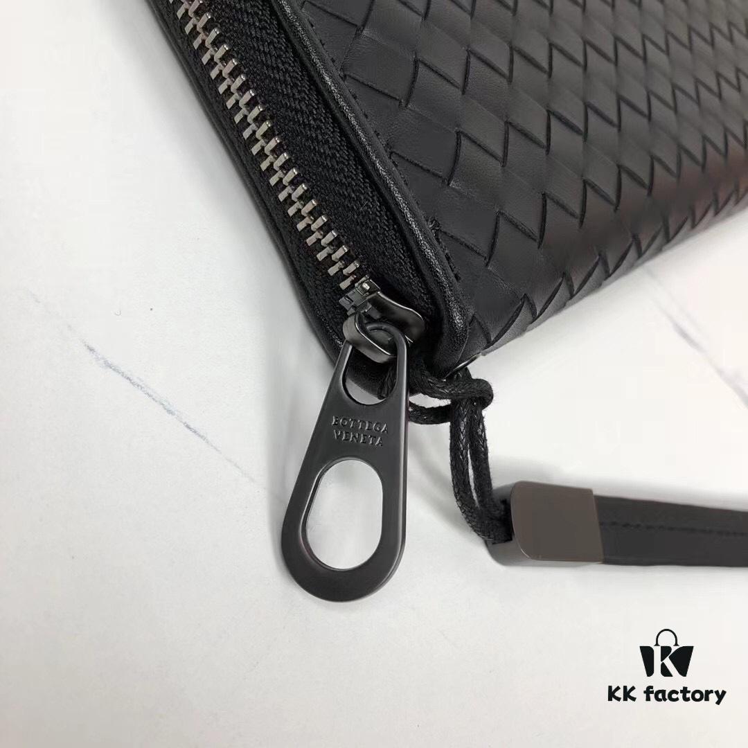 6930c4386e68136f4d9af708 Bottega Veneta 1008# Black Waxed Calfskin Handwoven Bag