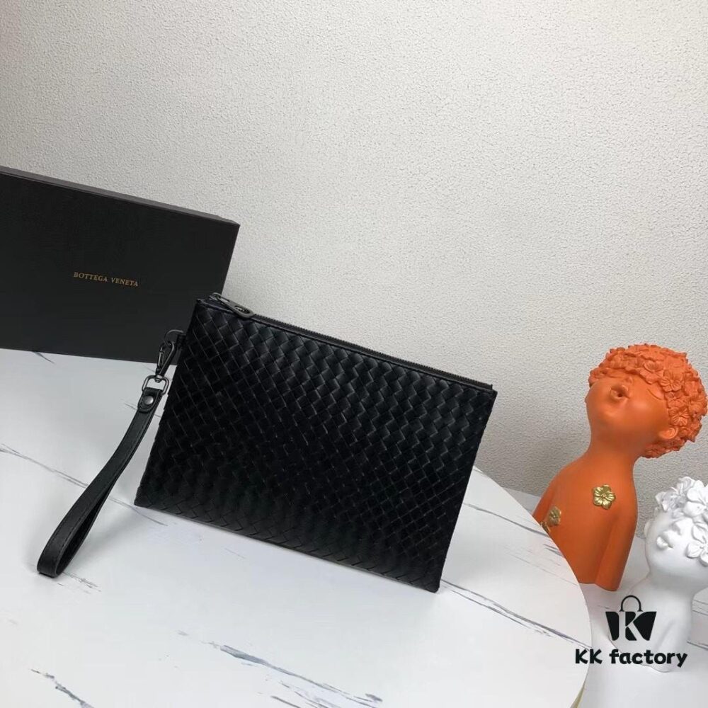 6930c4486e68136f4d9af729 BV Men's Handbag with Box - Handcrafted Wax-Coated Cowhide, Braided Design Wallet and Clutch Combo