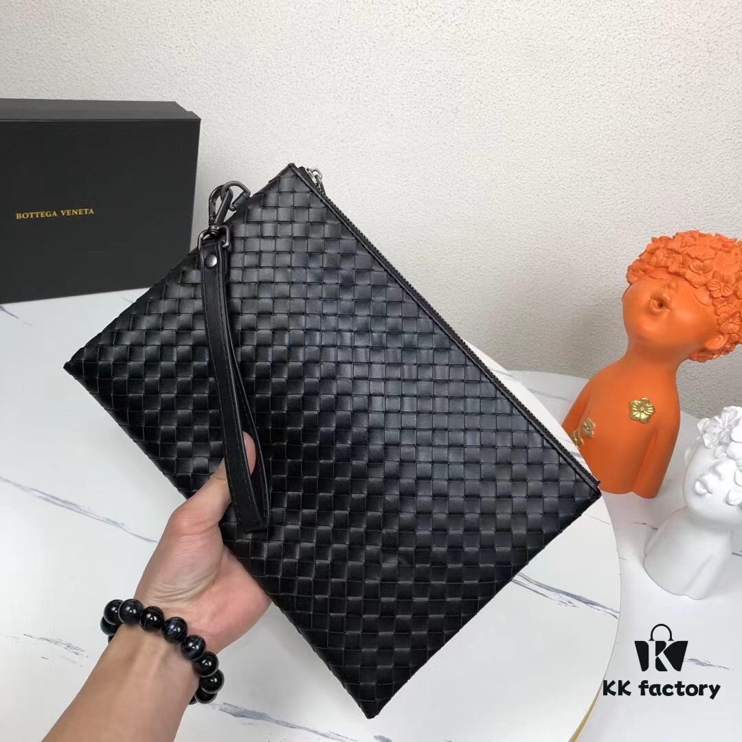 6930c4496e68136f4d9af72a BV Men's Handbag with Box - Handcrafted Wax-Coated Cowhide, Braided Design Wallet and Clutch Combo