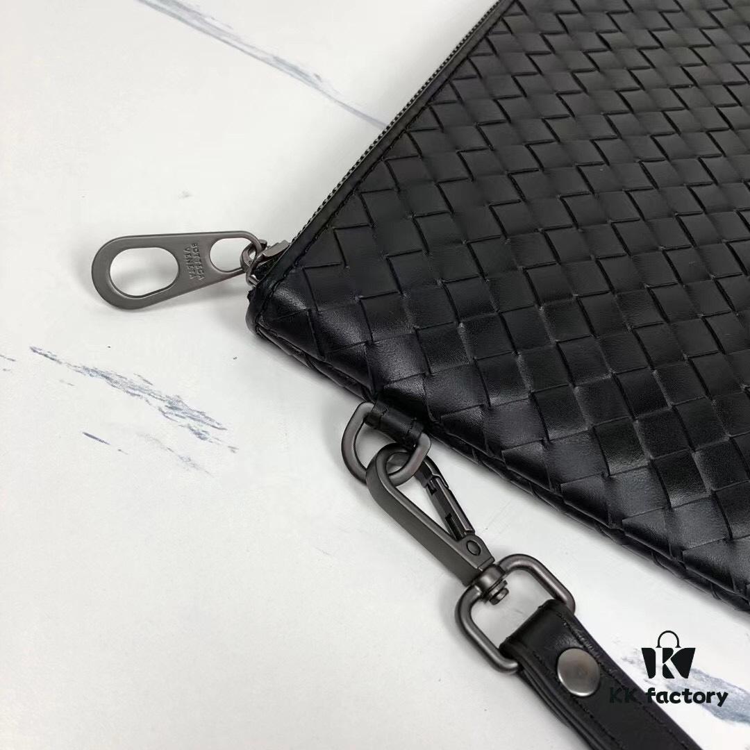 6930c44d6e68136f4d9af731 BV Men's Handbag with Box - Handcrafted Wax-Coated Cowhide, Braided Design Wallet and Clutch Combo