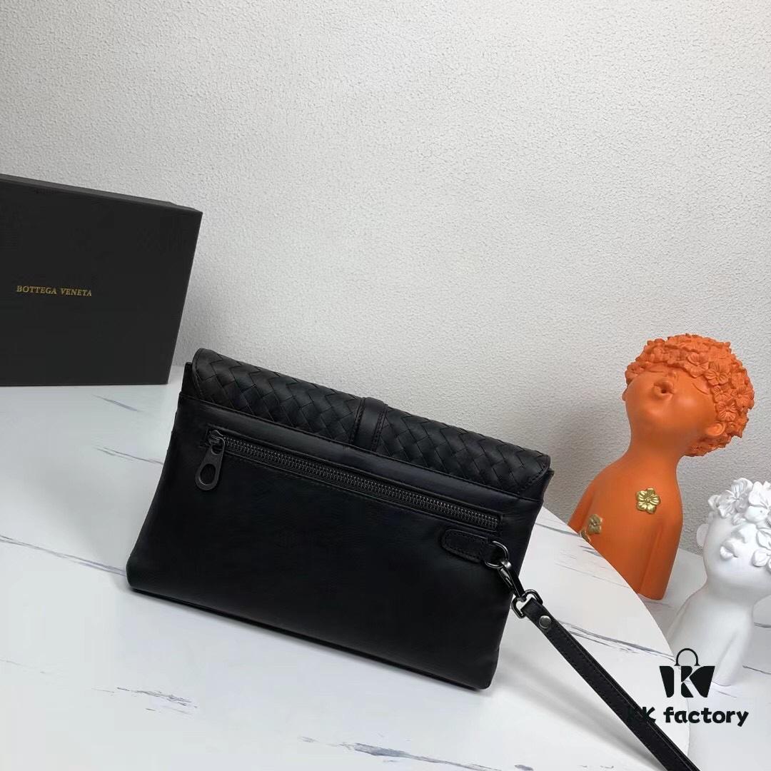 6930c45b6e68136f4d9af74e Bv Casual Clutch with Box 😎 Premium Imported Waxed Cowhide, Unique Design, Exquisite Craftsmanship, Elegant and Sophisticated - Model No. 6691#, Black, 27x18x4cm