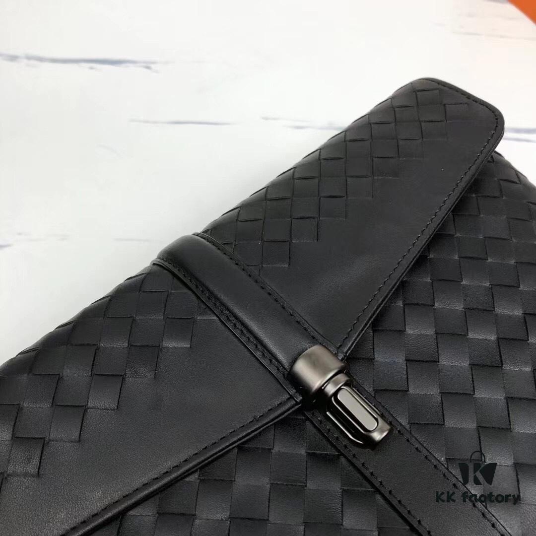 6930c45c6e68136f4d9af750 Bv Casual Clutch with Box 😎 Premium Imported Waxed Cowhide, Unique Design, Exquisite Craftsmanship, Elegant and Sophisticated - Model No. 6691#, Black, 27x18x4cm