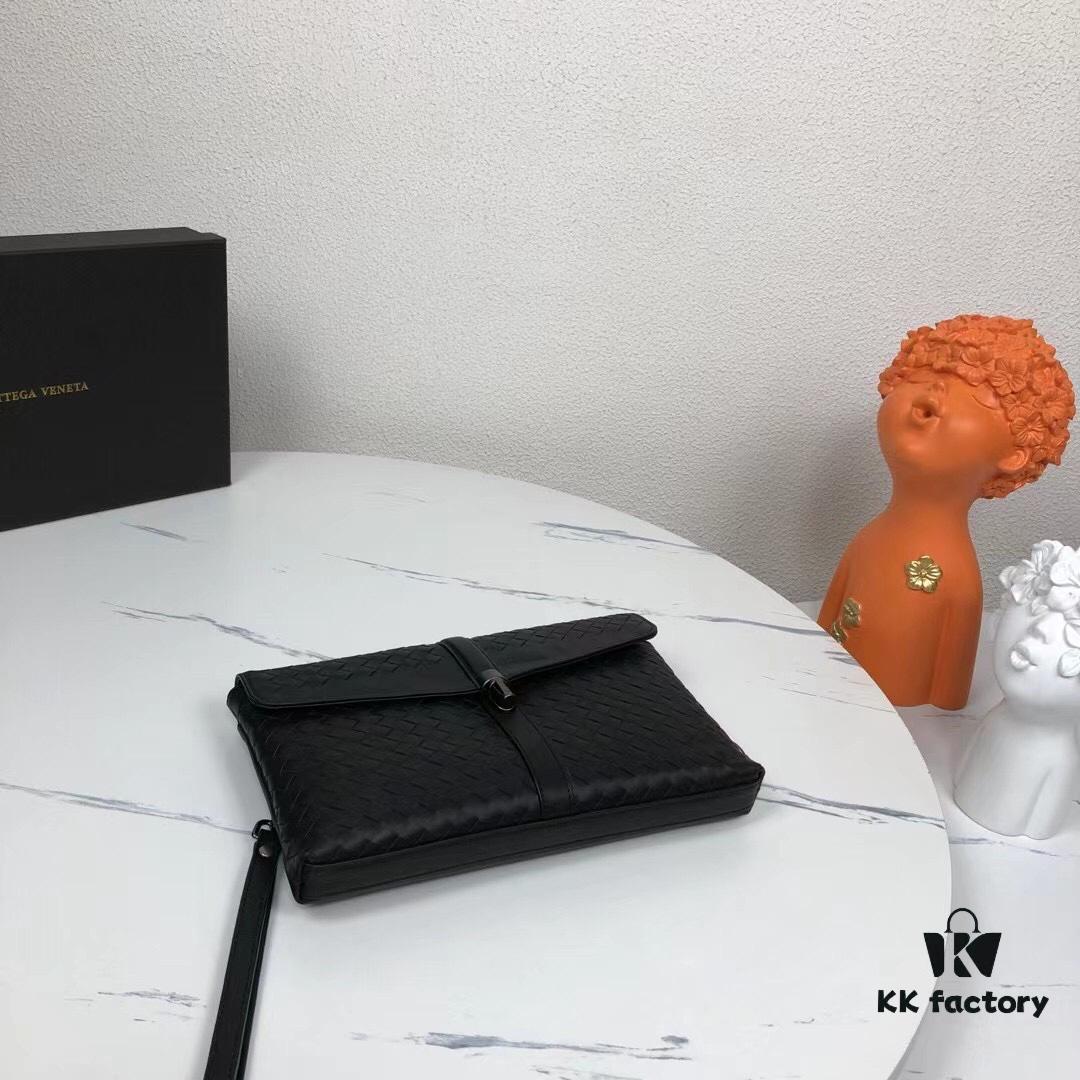 6930c45d6e68136f4d9af752 Bv Casual Clutch with Box 😎 Premium Imported Waxed Cowhide, Unique Design, Exquisite Craftsmanship, Elegant and Sophisticated - Model No. 6691#, Black, 27x18x4cm