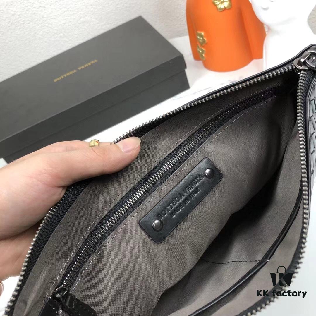 6930c47f6e68136f4d9af793 Large Size with Box - BV Men's Hand Purse, Handcrafted from Premium Waxed Cowhide Leather, Braided Design, Multi-Functional Wallet and Clutch with Zipper Closure